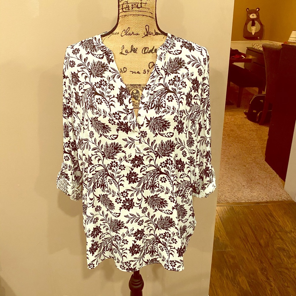 4 for $20. Basic Edition floral blouse